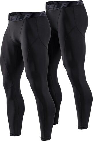TSLA Men's Thermal Compression Pants, Athletic Sports Leggings & Running Tights, Wintergear Base Layer Bottoms in Kuwait
