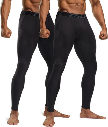 TSLA Men's Thermal Compression Pants, Athletic Sports Leggings & Running Tights, Wintergear Base Layer Bottoms in Kuwait