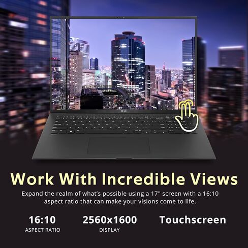 LG Gram 17Z95P-K كمبيوتر محمول 17 بوصة IPS WQXGA منصة Intel Evo Core i7-1195G7، ذاكرة 16 جيجابايت، 512 جيجابايت M.2 NVMe SSD، Intel Iris Xe Graphics، Wi-Fi 6، Windows 11 Home، لوحة مفاتيح بإضاءة خلفية، معرف بصمة الإصبع، أسود in Saudi Arabia