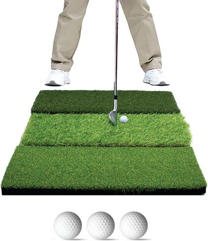 سجادات الجولف ComfyGoods القابلة للطي Tri-Turf XL للتمرين في الهواء الطلق، كبيرة 24 بوصة × 24 بوصة لحصيرة ممارسة الدعم المطاطية شديدة التحمل مثالية للتدريب الداخلي والخارجي in Saudi Arabia