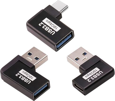 [90° Angle / 10Gbps] USB 3.2 to USB C OTG Adapter, USB C Male to USB Femal Converter for MacBook Pro 2020, iPad Pro 2020, Samsung Notebook 9, Dell XPS and More Type C Devices in Kuwait