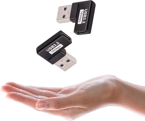 [90° Angle / 10Gbps] USB 3.2 to USB C OTG Adapter, USB C Male to USB Femal Converter for MacBook Pro 2020, iPad Pro 2020, Samsung Notebook 9, Dell XPS and More Type C Devices in Kuwait