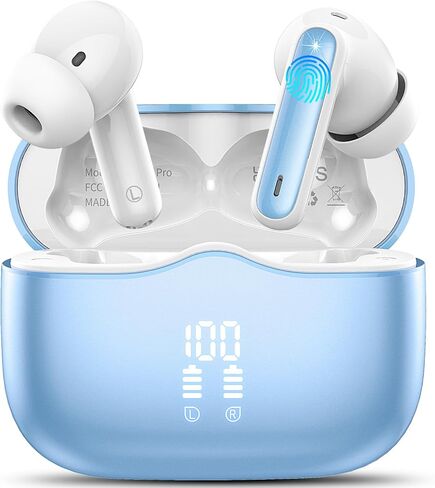 Wireless Earbuds, Bluetooth 5.3 Headphones in Ear with 4 ENC Noise Cancelling Mic, HiFi Stereo Deep Bass Wireless Earphones 40H Playtime, in-Ear Earbud Bluetooth Dual LED Display IP7 Waterproof, USB-C in Saudi Arabia