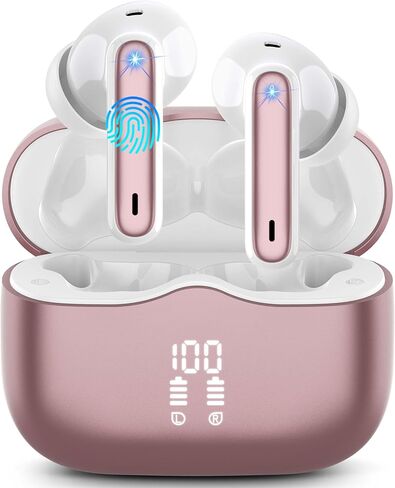 Wireless Earbuds, Bluetooth 5.3 Headphones in Ear with 4 ENC Noise Cancelling Mic, HiFi Stereo Deep Bass Wireless Earphones 40H Playtime, in-Ear Earbud Bluetooth Dual LED Display IP7 Waterproof, USB-C in Saudi Arabia