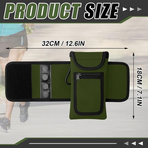 Yungyan Magnetic Gym Bag Magnetic Water Bottle Pouch Sleeve Water Bottle Holder Gym Accessories Water Bottle Sleeve with Pocket for Key Cell Phones Card Headphone Wallet Storage (Army Green,Classic) in Saudi Arabia