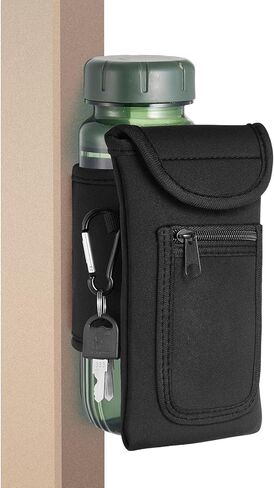 Yungyan Magnetic Gym Bag Magnetic Water Bottle Pouch Sleeve Water Bottle Holder Gym Accessories Water Bottle Sleeve with Pocket for Key Cell Phones Card Headphone Wallet Storage (Army Green,Classic) in Saudi Arabia