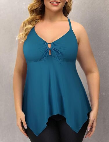 Firpearl Women's Tankini Swimsuits Modest Flowy Crossback Plus Size Bathing Suit Top in Saudi Arabia