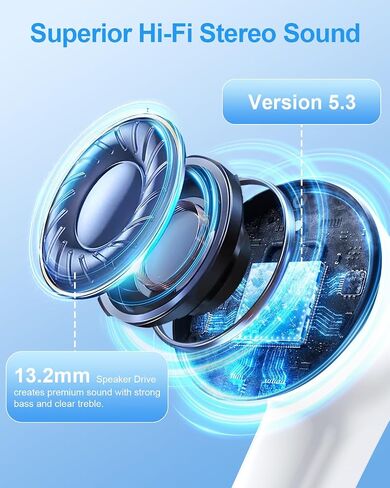 Ear Buds Wireless Earbuds - Bluetooth Headphones 40H Playtime LED Display Deep Bass Stereo in-Ear Earphones with IPX7 Waterproof for iPhone Android Phone Tablet Laptop, Red in Saudi Arabia