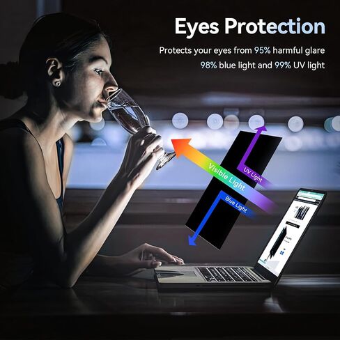 Privacy Filter Compatible with 13.5 Inch Surface Laptop 5/4/3/2/1,Easy On/Off Removable Anti-Glare Blue Light Laptop Privacy Screen Black Security Private in Saudi Arabia