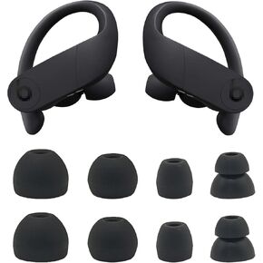 Replacement Eartips Compatible with Powerbeats Pro, Replacement Earbuds Silicone Ear Tips Eargels Set - Small, Medium, Large and Double Flange (4 Pairs)