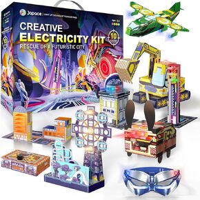 Japace Electricity Science Kits for Kids Age 8-10-12-14, 10 STEM Projects, Electric Circuits Activities, Physics Lab Experiments for Learning & Education, Christmas Birthday Gifts for 8+ Boys Girls