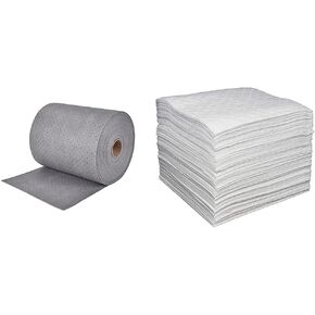 LT10W Heavy Weight Oil Absorbent Mat Pads Roll, Universal Oil Absorbent Roll, Premium & Sprayway SW841 Aerosol Stainless Steel Polish & Cleaner, 15 oz (15 oz can, Pack of 2)