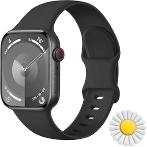 Adorve Band Charms Compatible with Apple Watch Band 41mm 40mm 42mm 38mm 44mm 45mm 46mm 49mm Women, Silicone Bands with Cute Flowers Apple Watch Charms for iWatch Series 10 9 8 7 6 5 4 3 2 1 SE Ultra