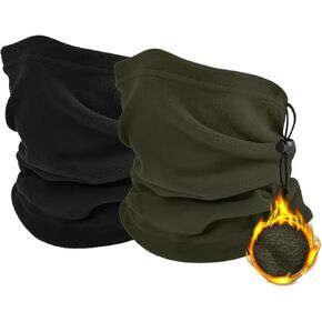YTGUORKC Neck Gaiter Ski Mask, Balaclava Face Mask Men, Adjustable Neck Warmer Face Covering, Reusable Windproof Face Scarf for Men Women Skiing Snowboarding Motorcycling Hiking - 2 Pack