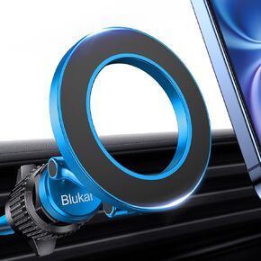 Blukar Car Phone Holder for MagSafe, [20xN52 Strong Magnets] Air Vent Magnet Car Phone Mount Cradle-360° Rotation, Super Stable Car Phone Holder for iPhone 16/15/14/13 Series & Others with Metal Plate