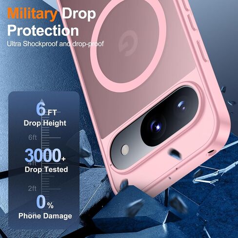 for Google Pixel 8A Case, Compatible with Magsafe, [Military Drop Protection] [Anti-Fingerprint] Slim Translucent Matte Back Durable Phone Case,Black in Kuwait