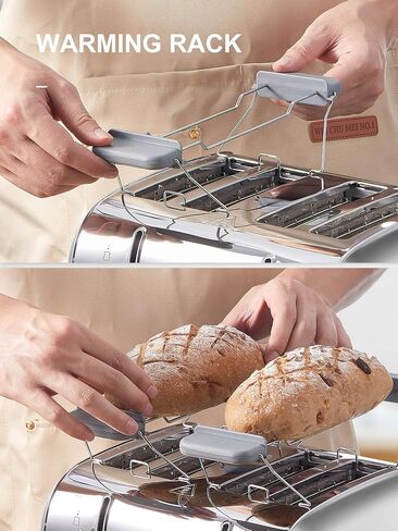 2 Slice Toaster, Retro Bagel Toaster Toaster with 7 Bread Shade Settings, 2 Extra Wide Slots, Defrost/Bagel/Cancel Function, Removable Crumb Tray, Stainless Steel Toaster by Yabano, Silver in Saudi Arabia