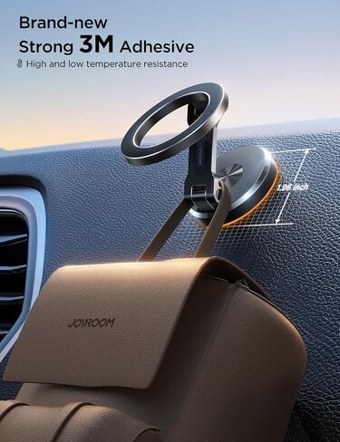 JOYROOM for Magsafe Car Mount, All-Metal Magnetic Phone Holder for Car, Strong Magnets iPhone Car Mount Hands Free Phone Holders for Your Car Dash Fits iPhone & MagSafe Case, Sliver in Kuwait