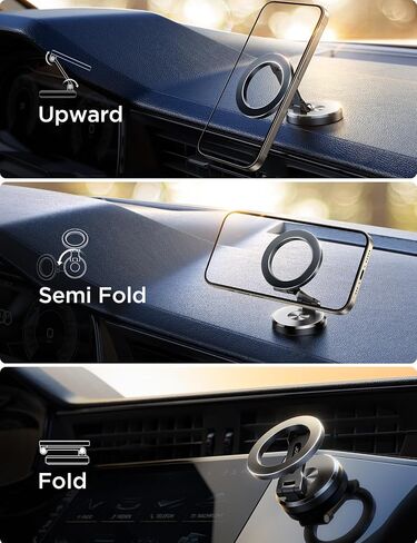 JOYROOM for Magsafe Car Mount, All-Metal Magnetic Phone Holder for Car, Strong Magnets iPhone Car Mount Hands Free Phone Holders for Your Car Dash Fits iPhone & MagSafe Case, Sliver in Kuwait