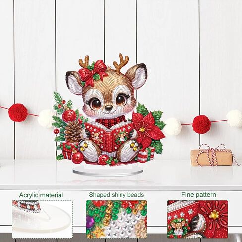 MVVMTOP الماس اللوحة عيد الميلاد منزل سطح المكتب الحلي DIY الاصطناعي الماس الفن عيد الميلاد الجدول الطلاء حسب عدد فسيفساء الفنون الحرف المنزل غرفة المعيشة مكتب عيد الميلاد الجدول الأعلى ديكور هدية in Kuwait