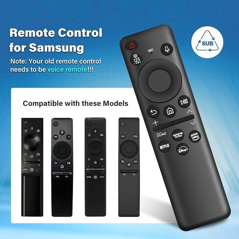 BN59-01432A Solar Voice Remote Replacement for Samsung TV Smart, Universal Remote Control Bluetooth Replacement with USB-C Charging Compatible with Samsung TV 2023 QLED Models - White in Kuwait