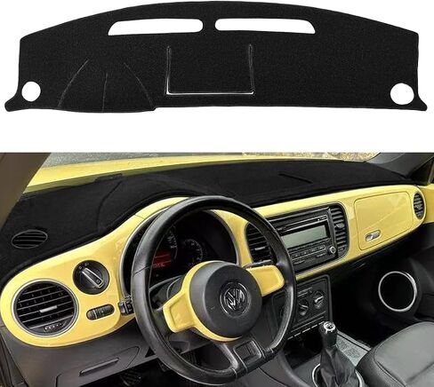 غطاء لوحة القيادة غطاء داش مناسب لسيارة VW Volkswagen Beetle 1998-2010 (أسود) Z11 in Kuwait