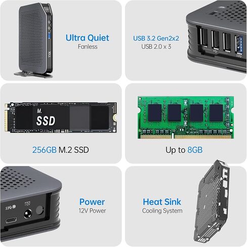 Yxk S15 UItra Mini PC,12th Gen Alder Lake- N100(up to 3.41GHz), 16GB DDR4 RAM 1TB M.2 SSD, Desktop Computer Support 4K Dual Display/USB3.2/WiFi 6/BT5.2/2.5g or Gigabit Ethernet for Home/Office in Saudi Arabia