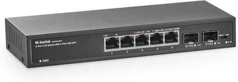 MokerLink 8 Port 2.5Gigabit Ethernet Switch with 2x10G SFP Slot, 8 x 2.5G Base-T Ports, VLAN Isolation, Metal Unmanaged Fanless Small Network Switch in Kuwait
