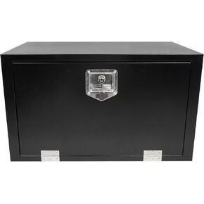 24 Inch Underbody Steel Truck Tool Box with T-Handle Latch Flatbed Underbody Tool Box Storage Box for Trailer Heavy Duty Truck Bed Storage Organizer Chest Black(18" x 18" x 24")