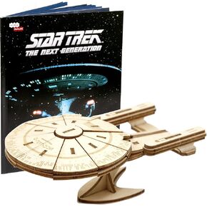 Incredibuilds Star Trek Original U.S.S. Enterprise 3D Wood Puzzle & Model Figure Kit (38 Pcs) - Build & Paint Your Own 3-D Space Ship Toy, No Glue Required - 10+