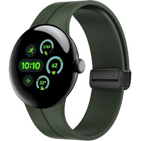 Sport Bands Compatible with Google Pixel Watch 3 45mm Band, Waterproof Silicone Magnetic Sport Strap for Pixel Watch 3 Band 45mm 2024 Women Men