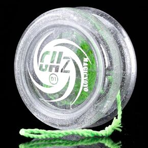 MAGICYOYO D1 GHZ Looping Yoyo للأطفال، يويو المبتدئ يتوهج في الظلام، عودة تلقائية يويو للمبتدئين، يويو مستجيب لخدعة حلقة 2A، يويو للأطفال مع 6 سلاسل يويو (أزرق متوهج)