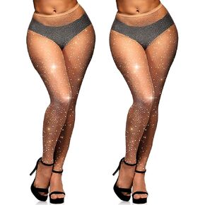 Buauty 3PCS High Waist Black Fishnet Stockings for Women, Fishnet Tights Pantyhose for WomenThigh High Stockings