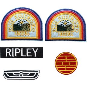6 Pieces USCSS Crew Ripley Embroidered Iron On Patches Halloween Costume Shoulder Costume Embroidered Applique Badge Patches Set (6 Pieces USCSS Patches)