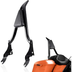 Motorcycle Sissy Bar Gloss Black Detachable Rear Passenger Backrest for Harley Davidson Touring Models 2009-2023 Electra Glide Road Glide Road King Street Glide CVO Ultra