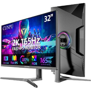 27 Inch 1440p Gaming Monitor, QHD 144/165Hz Fast IPS Vertical Monitor, 125% sRGB, FreeSync & G-Sync, HDR, Height Adjustment for Gamer Comfort, RGB Light, Built-in Speaker, HDMI & DP Port, S27QG