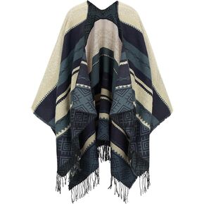 سترة نسائية ذات شال ملفوف وشرابة وغطاء للرأس مفتوحة من الأمام ووشاح ملفوف لخريف وشتاء in Kuwait