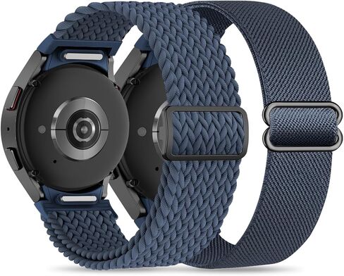 نقرة واحدة بدون فجوة من النايلون/الأشرطة المضفرة المتوافقة مع ساعة Samsung Galaxy Watch 7/6/5/4/FE 40 مم 44 مم/ ساعة 5 Pro 45 مم/ ساعة 6/4 كلاسيكية 43 مم 47 مم 42 مم 46 مم، 20 مم سوار معصم رياضي من النايلون الناعم (عبوتان) in Kuwait