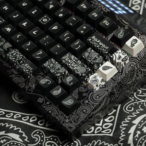 أغطية مفاتيح PBT بنسبة 90% - أغطية مفاتيح رخامية مصبوغة بسمك 1.8 مم، ملف تعريف الكرز، 140 مفتاحًا، مجموعة أغطية مفاتيح مخصصة شفافة لأغطية مفاتيح لوحة المفاتيح الميكانيكية in Kuwait