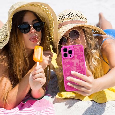 حافظة XIZYO لهاتف iPhone 16 Pro، حافظة هاتف لطيفة على شكل زهور وردية للنساء والفتيات بنمط جمالي مطبوع، حافظة نحيفة من مادة TPU حافظة واقية مضادة للصدمات لهاتف iPhone 16 Pro 6.3 بوصة، أسود in Kuwait