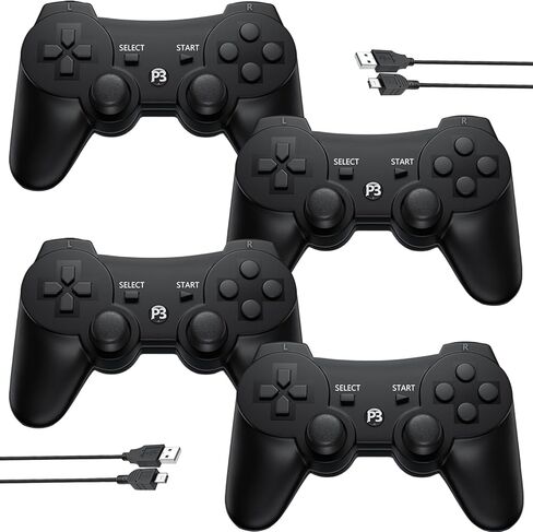 وحدة تحكم لاسلكية Eagolloar 3 حزم لجهاز PS3، وحدة تحكم ألعاب تناظرية مزدوجة قابلة للشحن بتقنية البلوتوث لجهاز PS3 مع كابل شحن، اهتزاز مزدوج in Kuwait