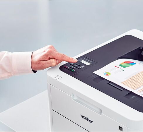 Brother HL-L3230CDW Compact Digital Color Printer Providing Laser Printer Quality Results with Wireless Printing and Duplex Printing, Amazon Dash Replenishment Ready, White in Kuwait