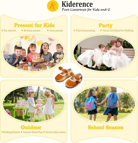 Kiderence Little Toddler Girls Dress Shoes Ballerina Ballet Flats Kids Mary Janes in Kuwait