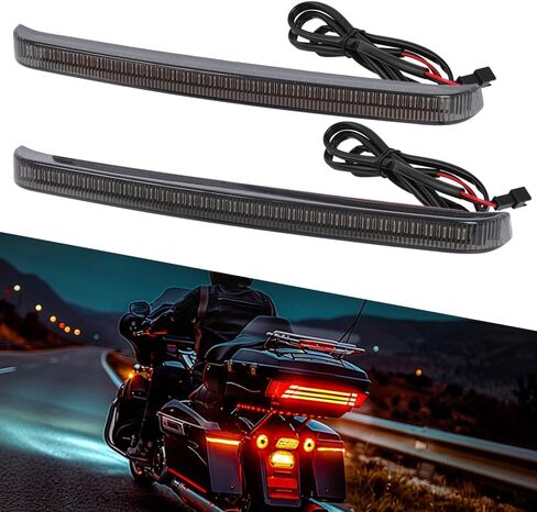 LED Saddlebag Motorcycle Tail Lights,2pcs Motorcycle Tail Light with Sequential Turn Signals Brake Light Running Light Compatible with Harley Touring Electra Glide Road Glide FLHR CVO 2014-2023 in Kuwait