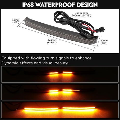 LED Saddlebag Motorcycle Tail Lights,2pcs Motorcycle Tail Light with Sequential Turn Signals Brake Light Running Light Compatible with Harley Touring Electra Glide Road Glide FLHR CVO 2014-2023 in Kuwait