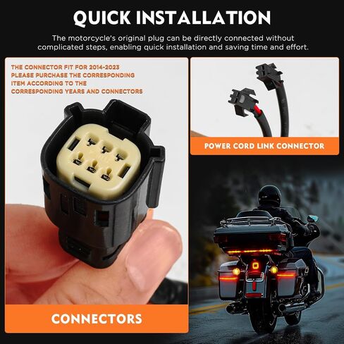 LED Saddlebag Motorcycle Tail Lights,2pcs Motorcycle Tail Light with Sequential Turn Signals Brake Light Running Light Compatible with Harley Touring Electra Glide Road Glide FLHR CVO 2014-2023 in Kuwait