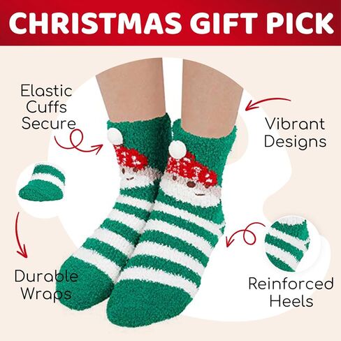 Zmart Fuzzy Animal Love Heart Pattern Socks for Women Girls Colorful Indoors Striped Fluffy Slipper Socks in Kuwait