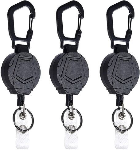 MNGARISTA 2-Pack Retractable Keychain, Heavy Duty Carabiner Badge Holder, Tactical ID Badge Reel with 31.5" Steel Retractable Cord, 8.0 oz in Saudi Arabia
