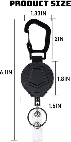 MNGARISTA 2-Pack Retractable Keychain, Heavy Duty Carabiner Badge Holder, Tactical ID Badge Reel with 31.5" Steel Retractable Cord, 8.0 oz in Saudi Arabia