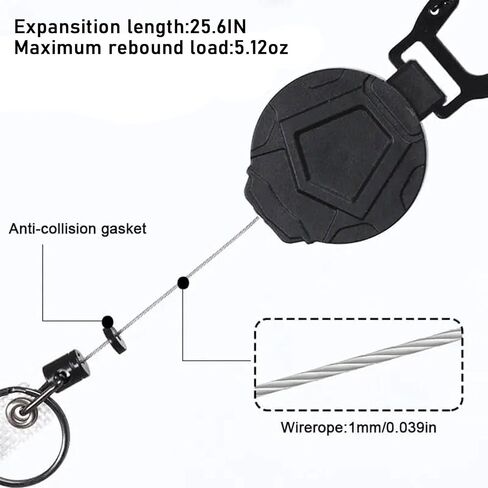 MNGARISTA 2-Pack Retractable Keychain, Heavy Duty Carabiner Badge Holder, Tactical ID Badge Reel with 31.5" Steel Retractable Cord, 8.0 oz in Saudi Arabia